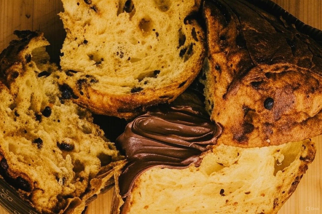 Nutella Panettone with Nutella Cream - Naturally Leavened Italian Christmas Cake - Made in Italy